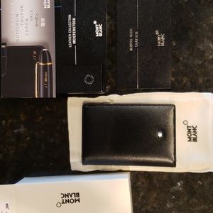 Mont Blanc black leather Business card holder - Brand New
